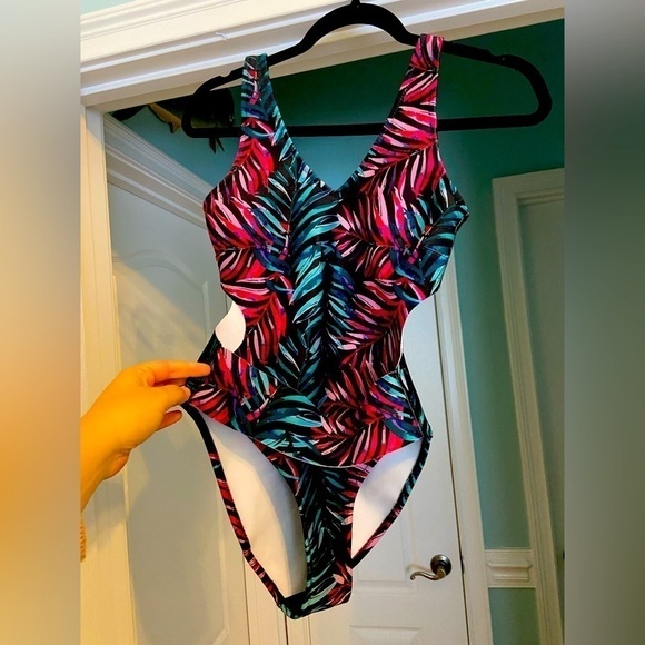Venus One Piece Swimsuit Palm Print - Picture 1 of 6
